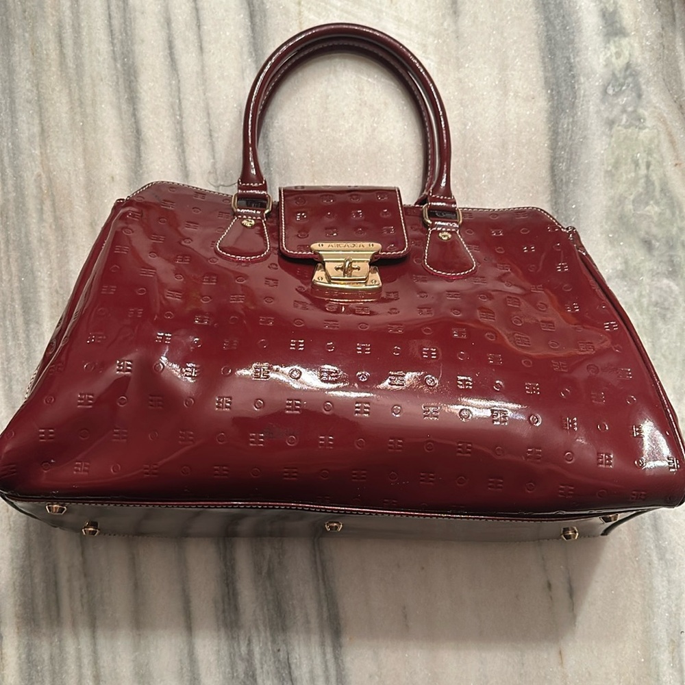 Arcadia patent leather satchel -Made in Italy